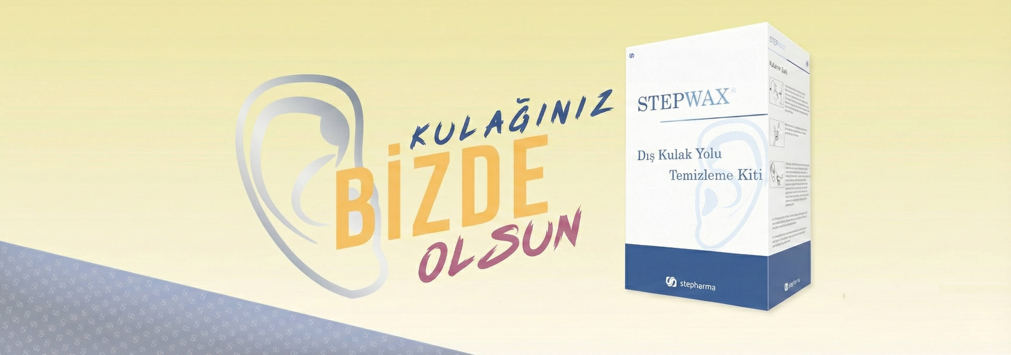 Stepwax kulak kiri temizleme kiti kutusu ve içeriği